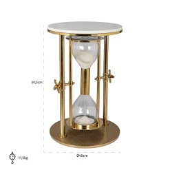 Bijzettafel Tempus Marmer en glas Ø40 cm - Goud - Loft24.nl