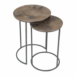Bijzettafel Tulum Set van 2 stuks - Brushed Gold - Loft24.nl