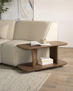 Bijzettafel Ty Eiken 90 x 40cm - Bruin - Loft24.nl