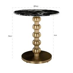 Bistrotafel Witlox 75cm (Zwart/Goud) - Loft24.nl