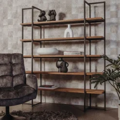 Boekenkast Felino Teakhout 155 x 180 cm - Loft24.nl