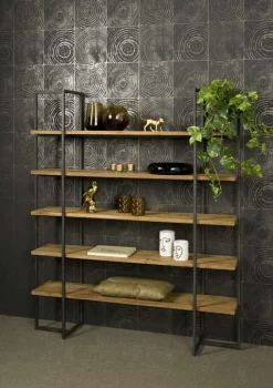 Boekenkast Felino Teakhout 155 x 180 cm - Loft24.nl