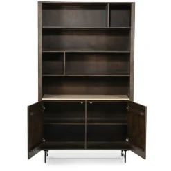 Boekenkast Lio Mangohout Travertin 120x220cm - bruin - Loft24.nl