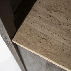 Boekenkast Lio Mangohout Travertin 120x220cm - bruin - Loft24.nl