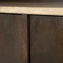 Boekenkast Lio Mangohout Travertin 120x220cm - bruin - Loft24.nl