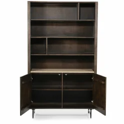 Boekenkast Lio Mangohout Travertin 120x220cm - bruin - Loft24.nl