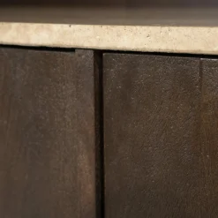 Boekenkast Lio Mangohout Travertin 120x220cm - bruin - Loft24.nl