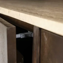 Boekenkast Lio Mangohout Travertin 120x150cm - bruin - Loft24.nl