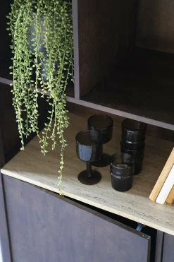 Boekenkast Lio Mangohout Travertin 120x150cm - bruin - Loft24.nl