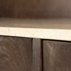 Boekenkast Lio Mangohout Travertin 120x150cm - bruin - Loft24.nl