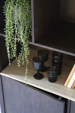 Boekenkast Lio Mangohout Travertin 120x150cm - bruin - Loft24.nl