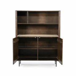 Boekenkast Lio Mangohout Travertin 120x150cm - bruin - Loft24.nl