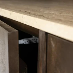 Boekenkast Lio Mangohout Travertin 120x150cm - bruin - Loft24.nl