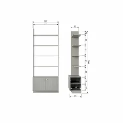 Boekenkast Madu Grenenhout 200 x 80cm - Loft24.nl