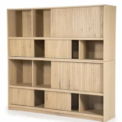 Boekenkast Milo Eikenhout en Eiken fineer 180 x 173 cm - Naturel - Loft24.nl