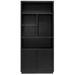 Boekenkast Oakura Eikenhout kleur Zwart - Loft24.nl