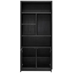 Boekenkast Oakura Eikenhout kleur Zwart - Loft24.nl