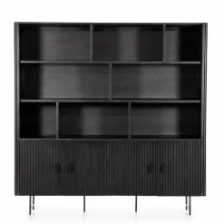 Boekenkast Remi Mangohout en Metaal 200 x 200 cm - Zwart - Loft24.nl