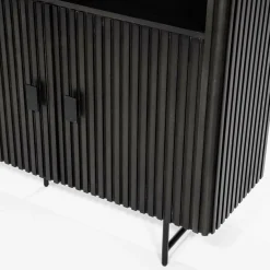 Boekenkast Remi Mangohout en Metaal 200 x 200 cm - Zwart - Loft24.nl