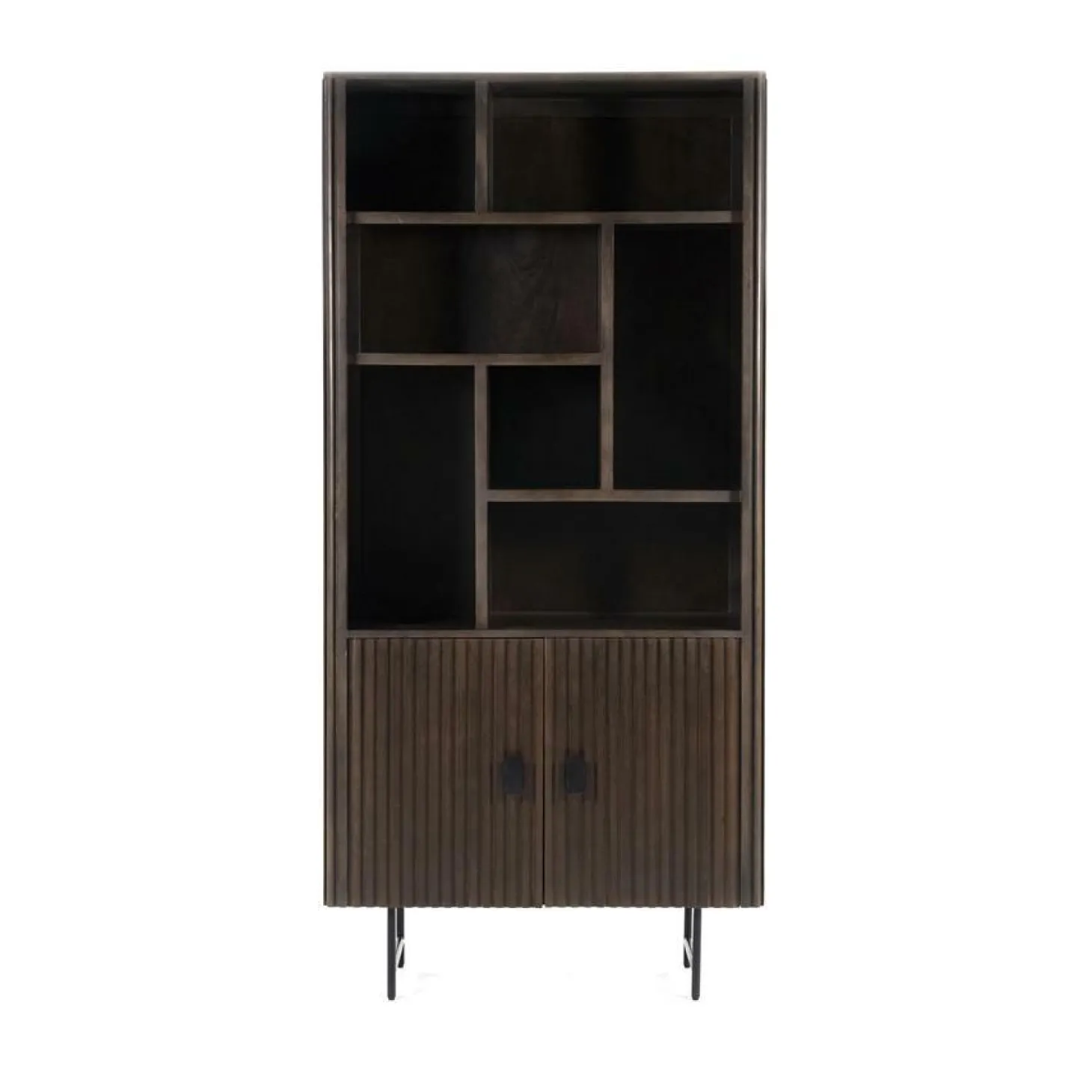 Boekenkast Remi Mangohout en Metaal 200 x 96 cm - Bruin - Loft24.nl