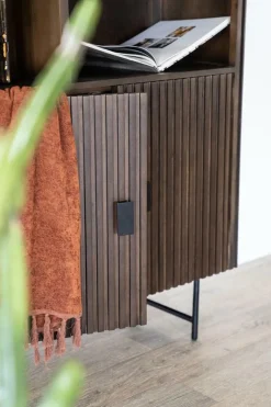 Boekenkast Remi Mangohout en Metaal 200 x 96 cm - Bruin - Loft24.nl