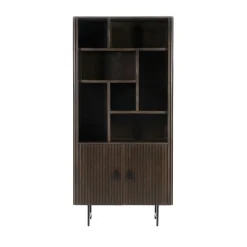 Boekenkast Remi Mangohout en Metaal 200 x 96 cm - Bruin - Loft24.nl