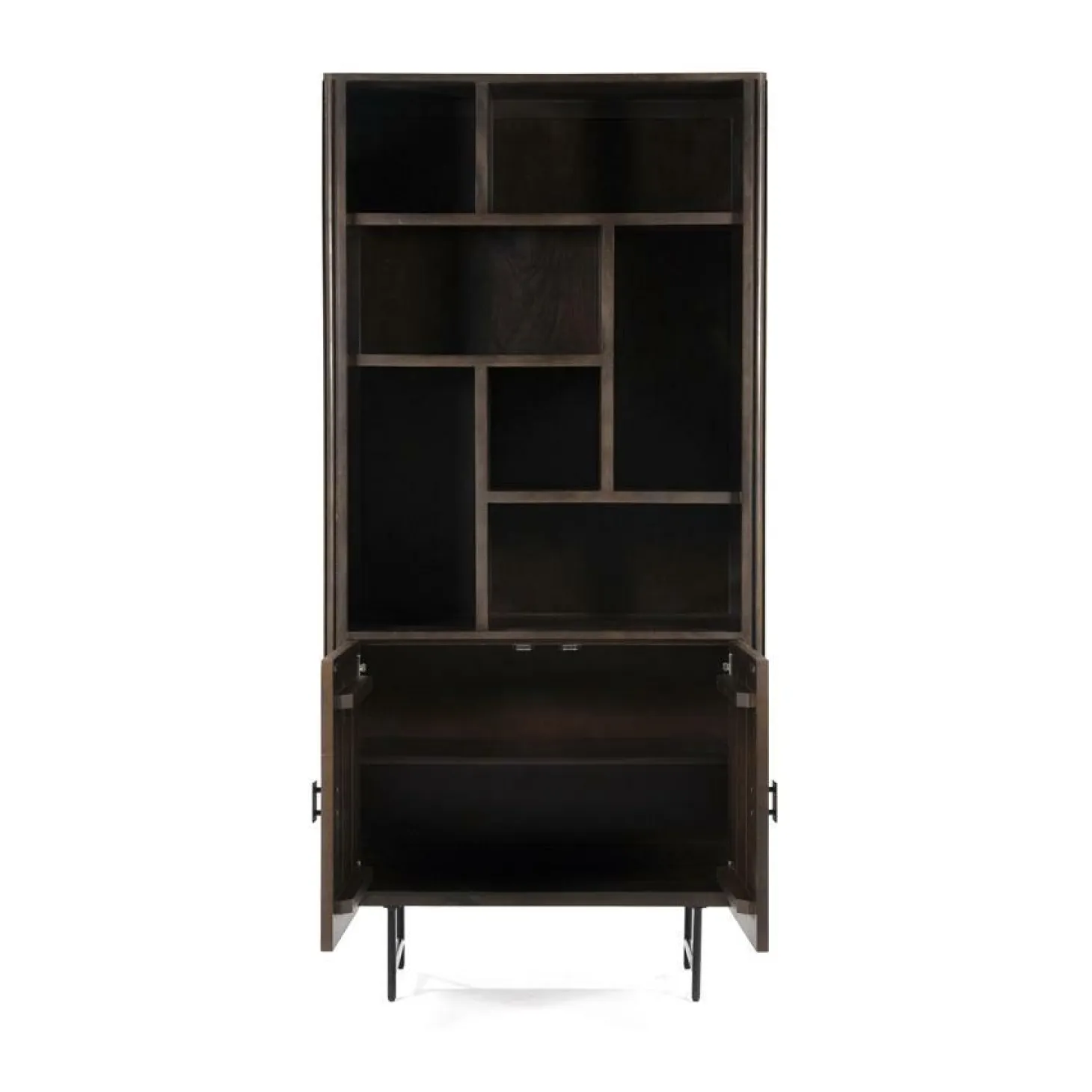 Boekenkast Remi Mangohout en Metaal 200 x 96 cm - Bruin - Loft24.nl