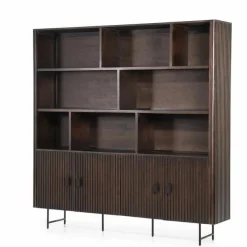 Boekenkast Remi Mangohout en Metaal 200 x 200 cm - Bruin - Loft24.nl