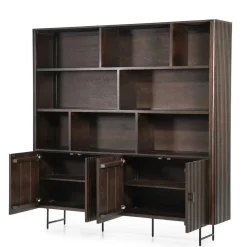 Boekenkast Remi Mangohout en Metaal 200 x 200 cm - Bruin - Loft24.nl