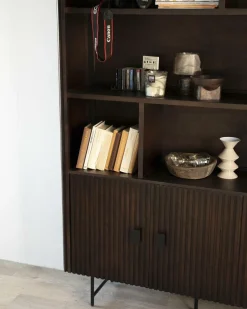 Boekenkast Remi Mangohout en Metaal 200 x 200 cm - Bruin - Loft24.nl