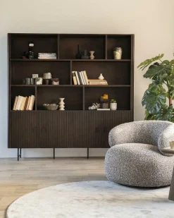 Boekenkast Remi Mangohout en Metaal 200 x 200 cm - Bruin - Loft24.nl