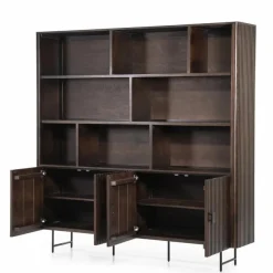 Boekenkast Remi Mangohout en Metaal 200 x 200 cm - Bruin - Loft24.nl