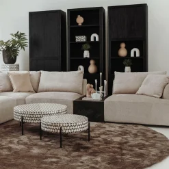 Boekenkast Tenna Mangohout 220 x 80 cm - Zwart - Loft24.nl