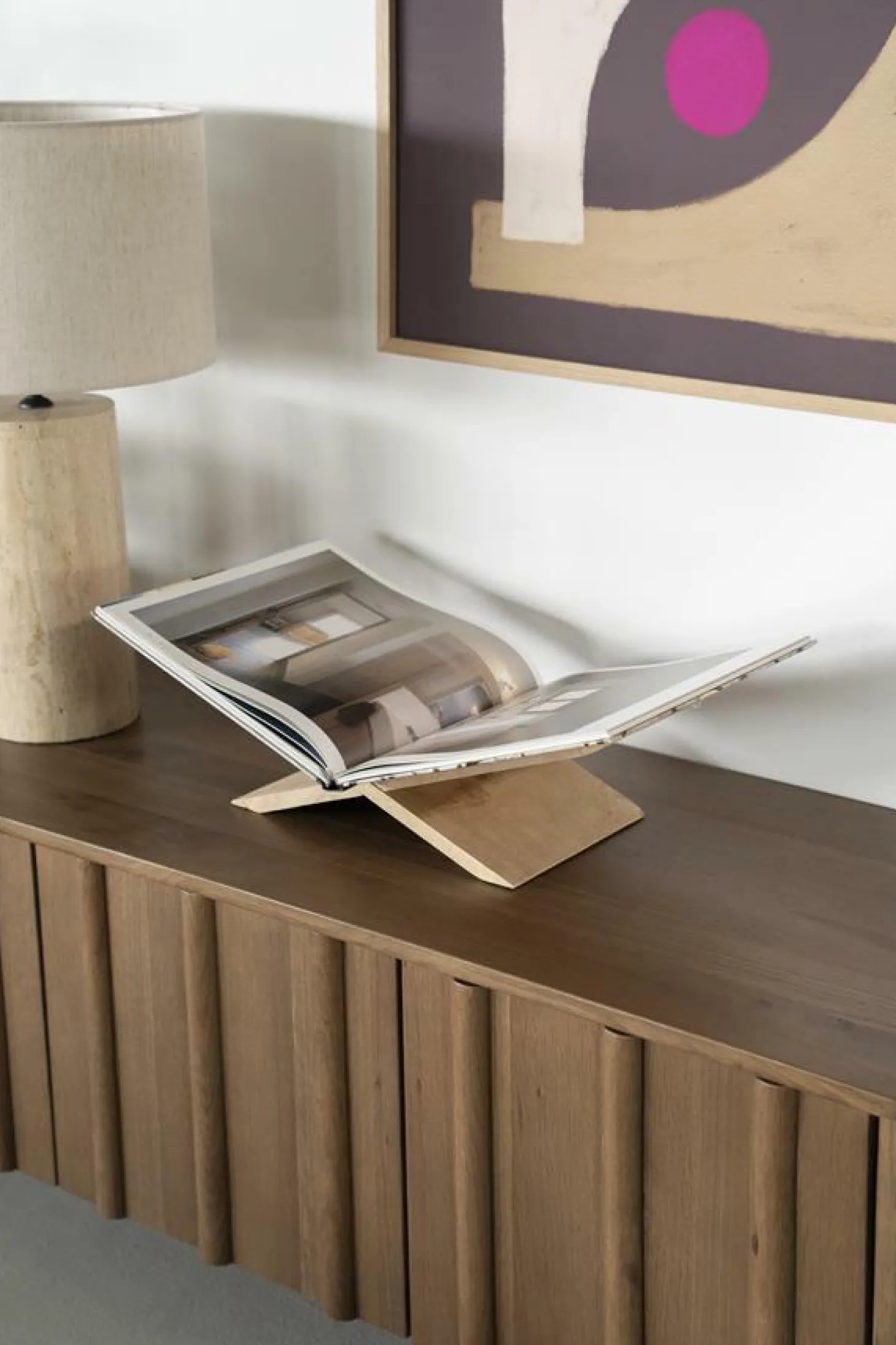 Boekenstandaard Tee Mangohout - Naturel - Loft24.nl