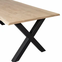 Boomstam Eettafel Tablo Eikenhout, met X-poot - 180cm - Loft24.nl