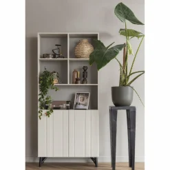 Brook boekenstandaard staand metaal zwart - Loft24.nl