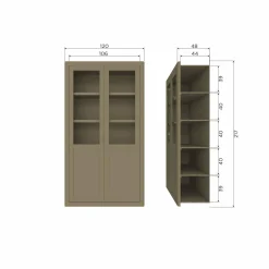 Buffetkast Gunnar Grenenhout, 217 x 120cm, kleur Mud - Loft24.nl