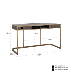 Bureau Classio Vegan Leather - 140 x 60 cm - Loft24.nl