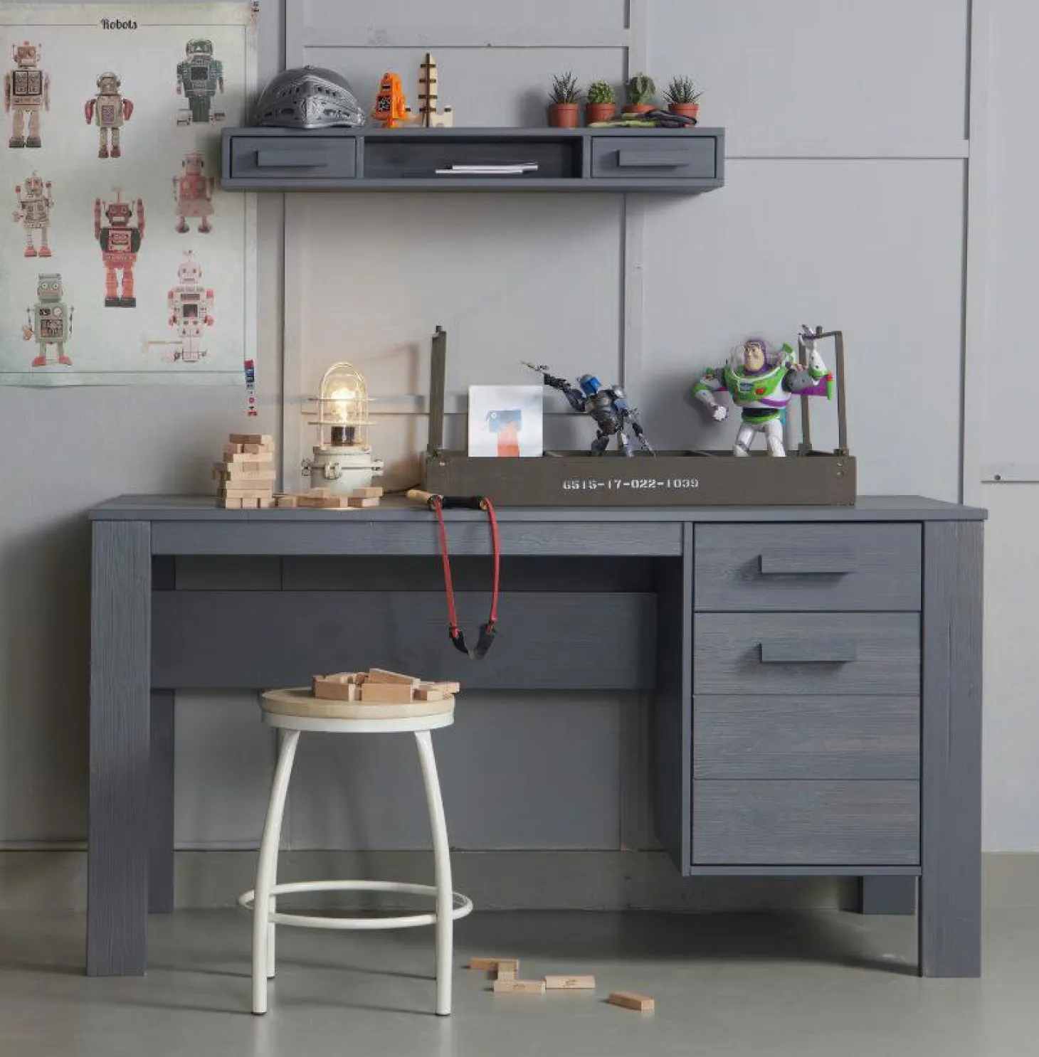 Bureau Dennis - Steel Grey - Loft24.nl