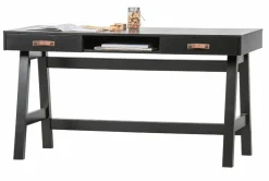Bureau Dian Met 2 lades, 140 x 62cm, kleur Zwart - Loft24.nl