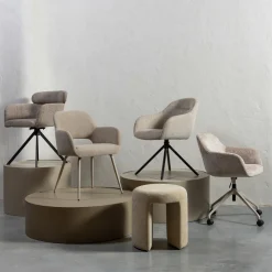 Bureaustoel Morros Chenille, kleur Taupe - Loft24.nl