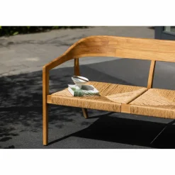 Chena tuinbankje met ronde rug wicker/teak naturel - Loft24.nl