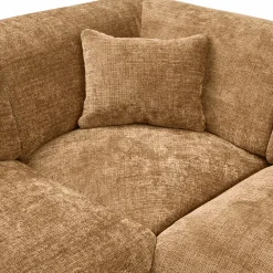 Cloud hoekbank links geweven chenille honinggeel - Loft24.nl