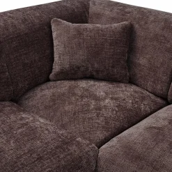 Cloud hoekbank links geweven chenille warm bruin - Loft24.nl