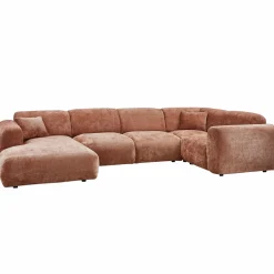 Cloud hoekbank rechts geweven chenille terra - Loft24.nl