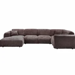 Cloud hoekbank rechts geweven chenille warm bruin - Loft24.nl