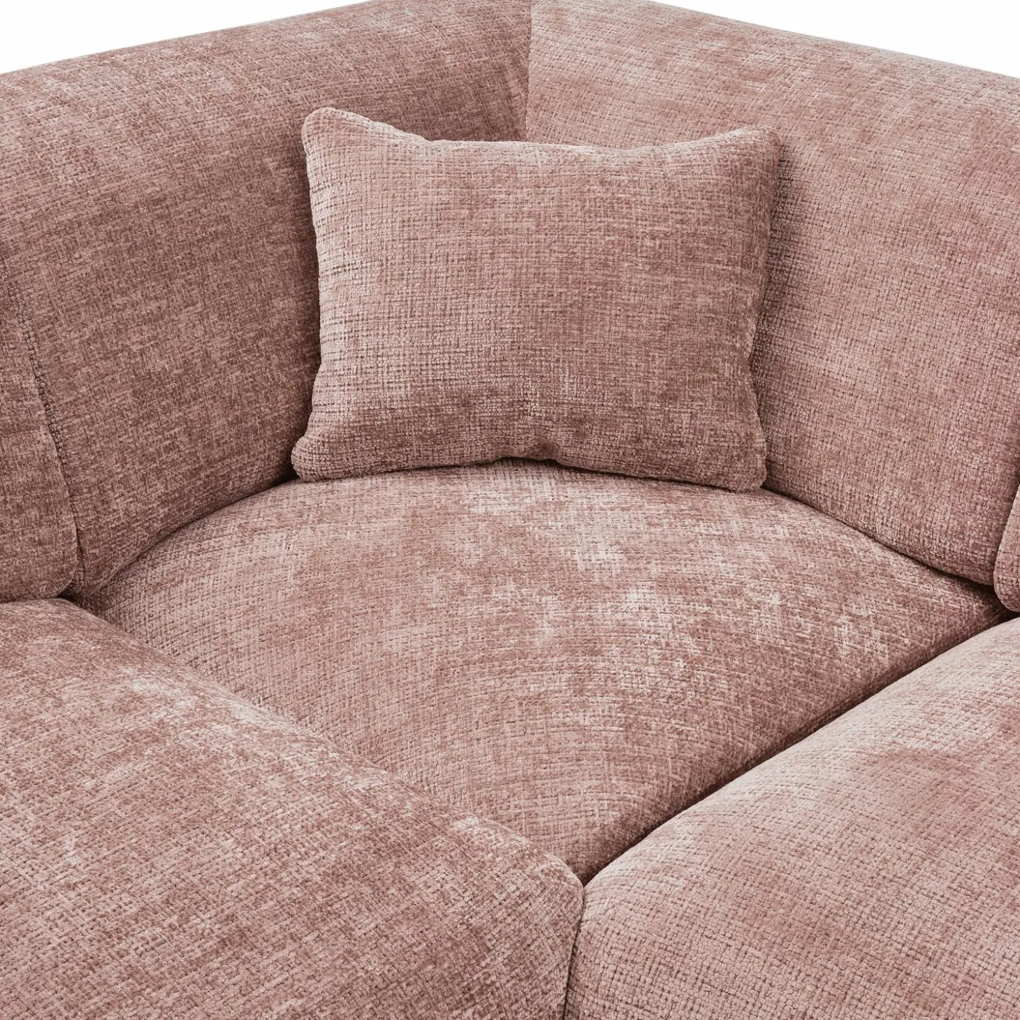 Cloud hoekbank rechts geweven chenille taupe/roze - Loft24.nl