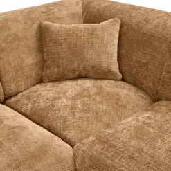Cloud hoekbank rechts geweven chenille honinggeel - Loft24.nl