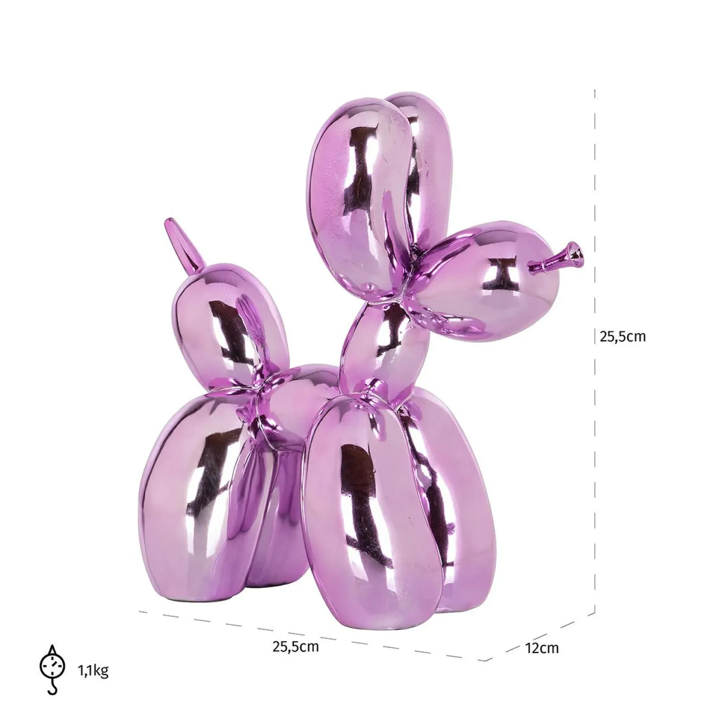 Decoratie Dog 26cm hoog kleur Roze - Loft24.nl