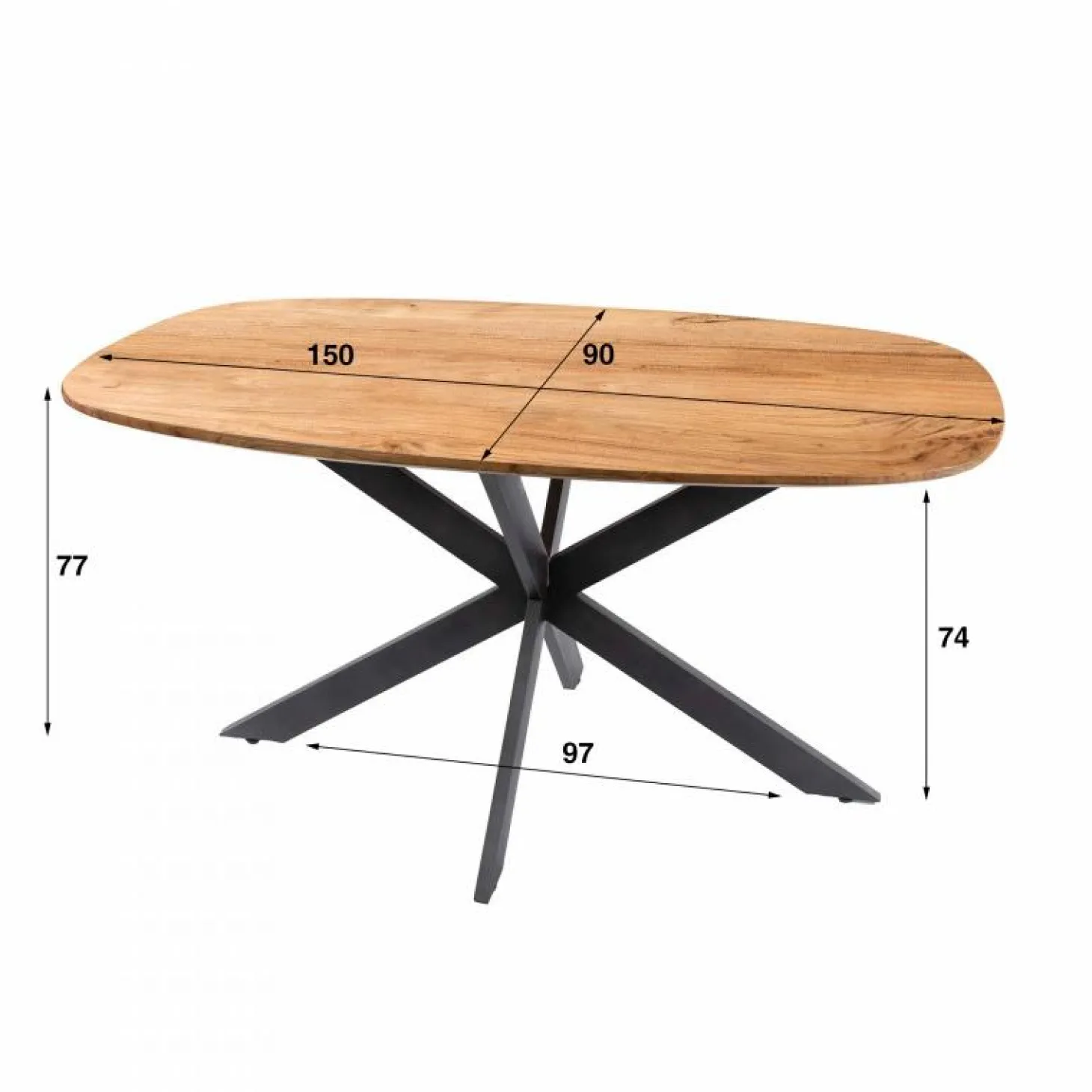 Deens Ovale Eetkamertafel Arhus x 150 cm - Loft24.nl